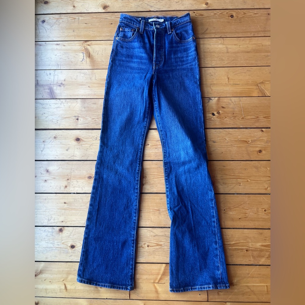 Levi's Women's Ribcage Boot Jeans in Deep Blue